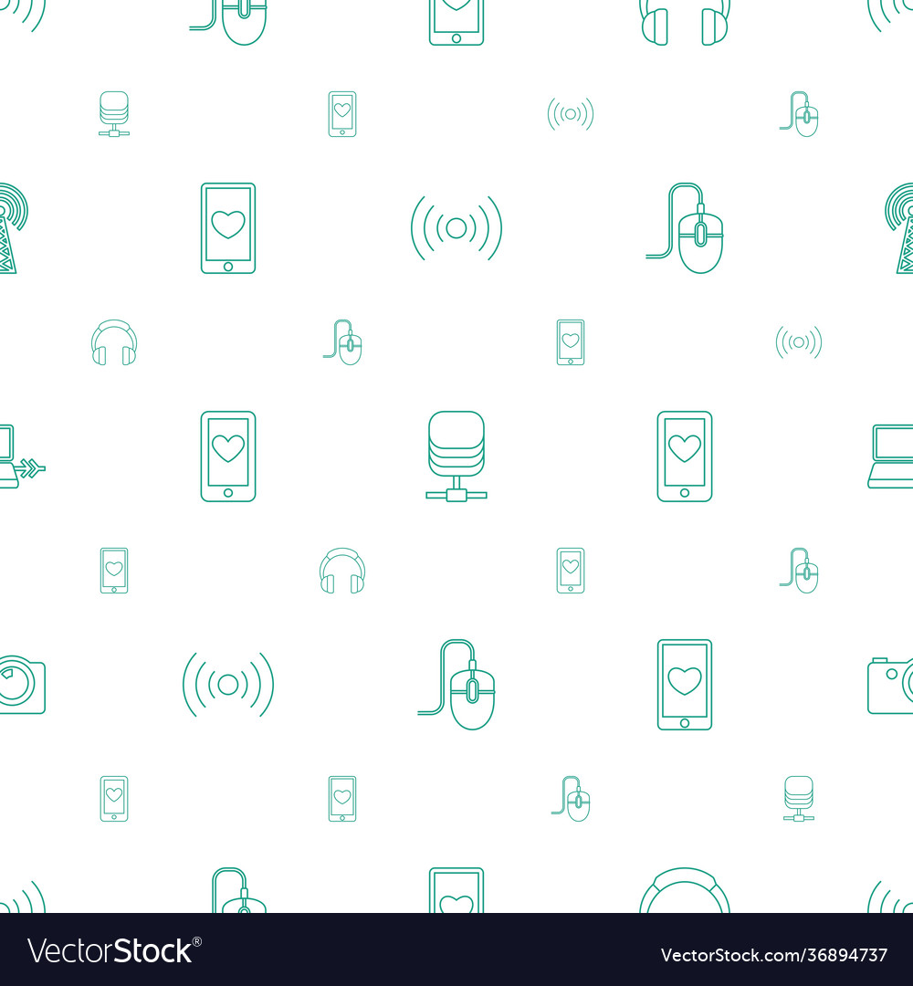 Device icons pattern seamless white background