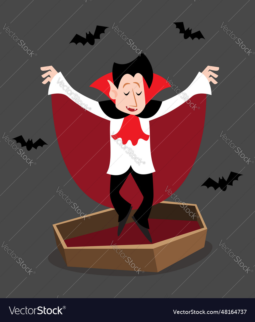 Dracula halloween cartoon characters Royalty Free Vector