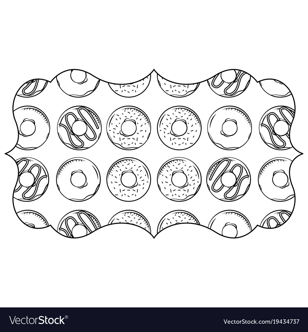 Frame with donuts pattern background