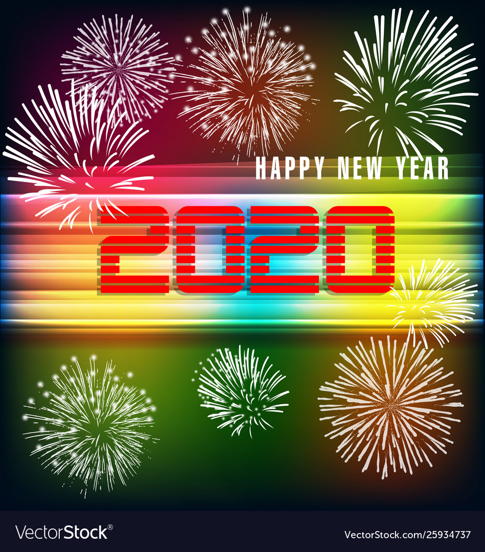 Happy New Year 2020 Merry Christmas Happy Chinese Vector Image