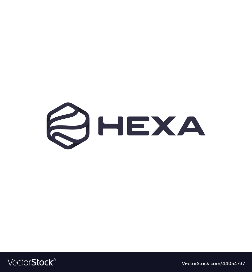 Logo hexagon line art style