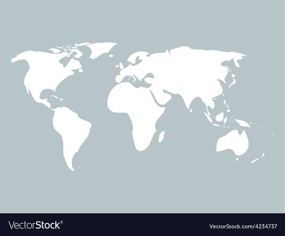 Simplified World Map Royalty Free Vector Image   Simplified World Map Vector 4234737 