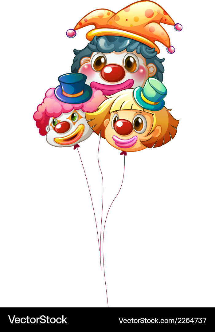Three Clown Balloons Royalty Free Vector Image