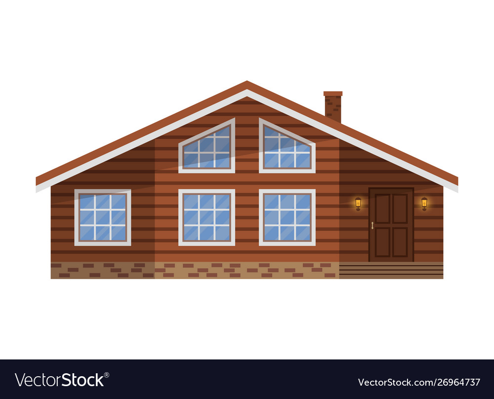 Wooden country brown house cottage chalet