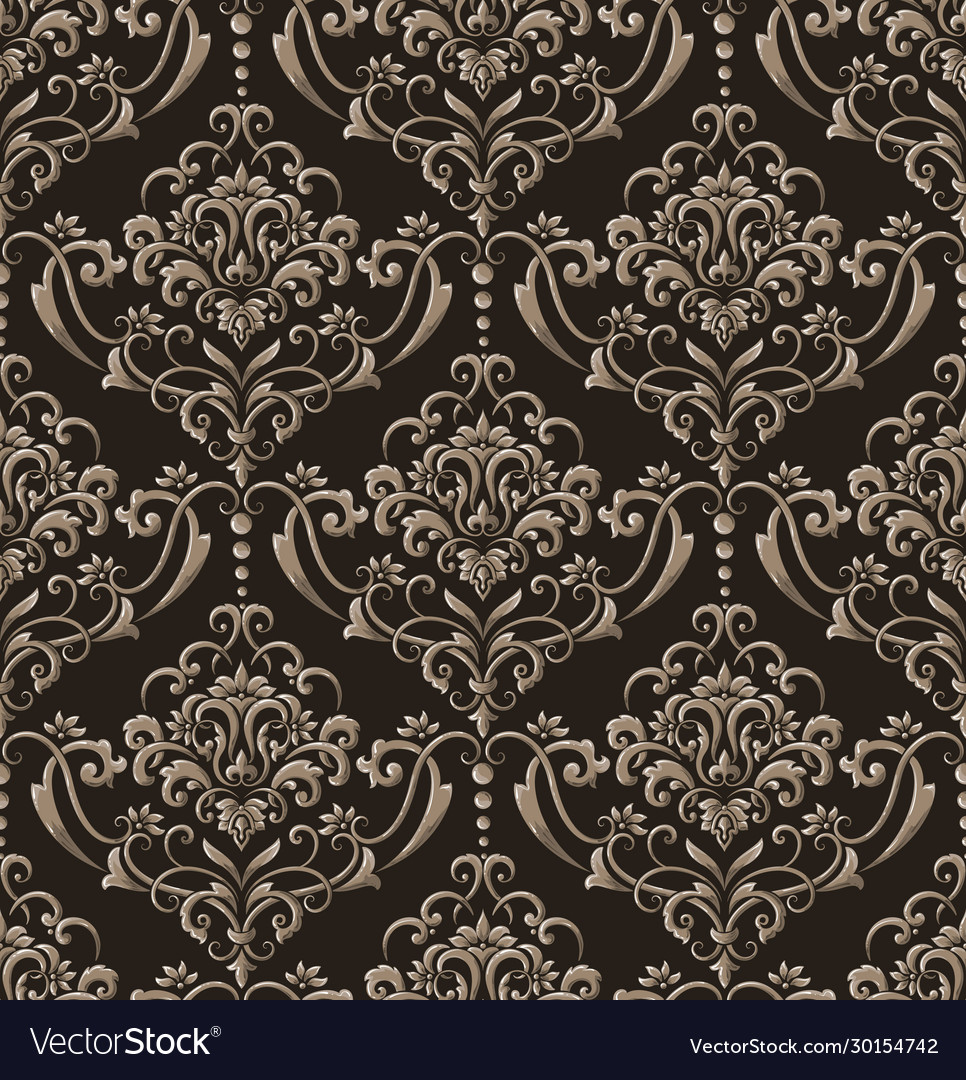Damask seamless emboss pattern background Vector Image