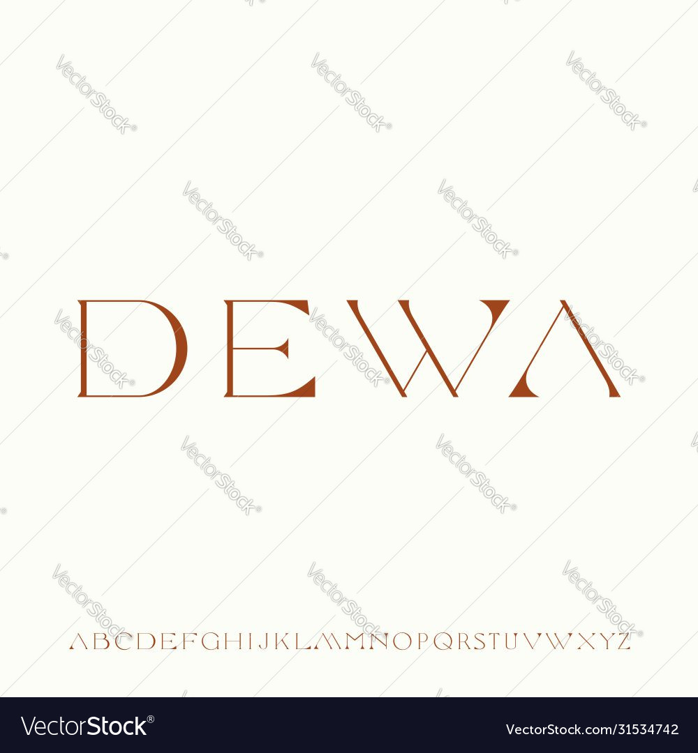 Dewa Modern Geometric Futuristic Urban Font Vector Image