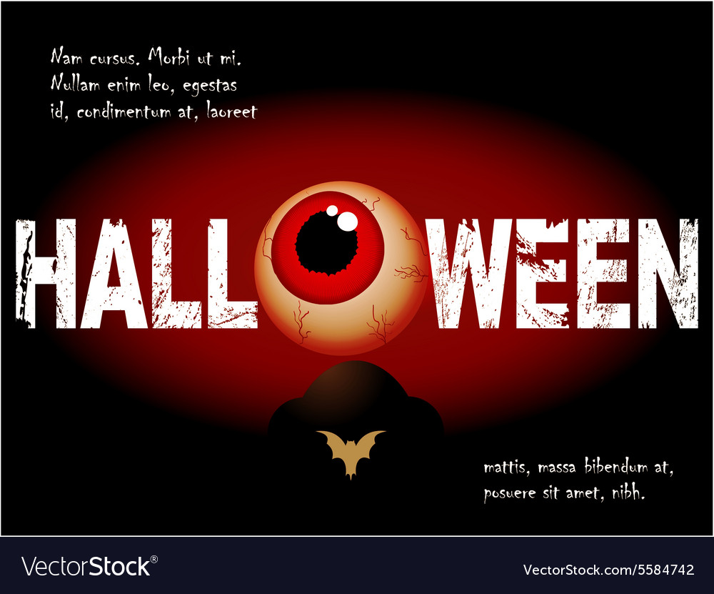 Halloween background with scary eye and sample