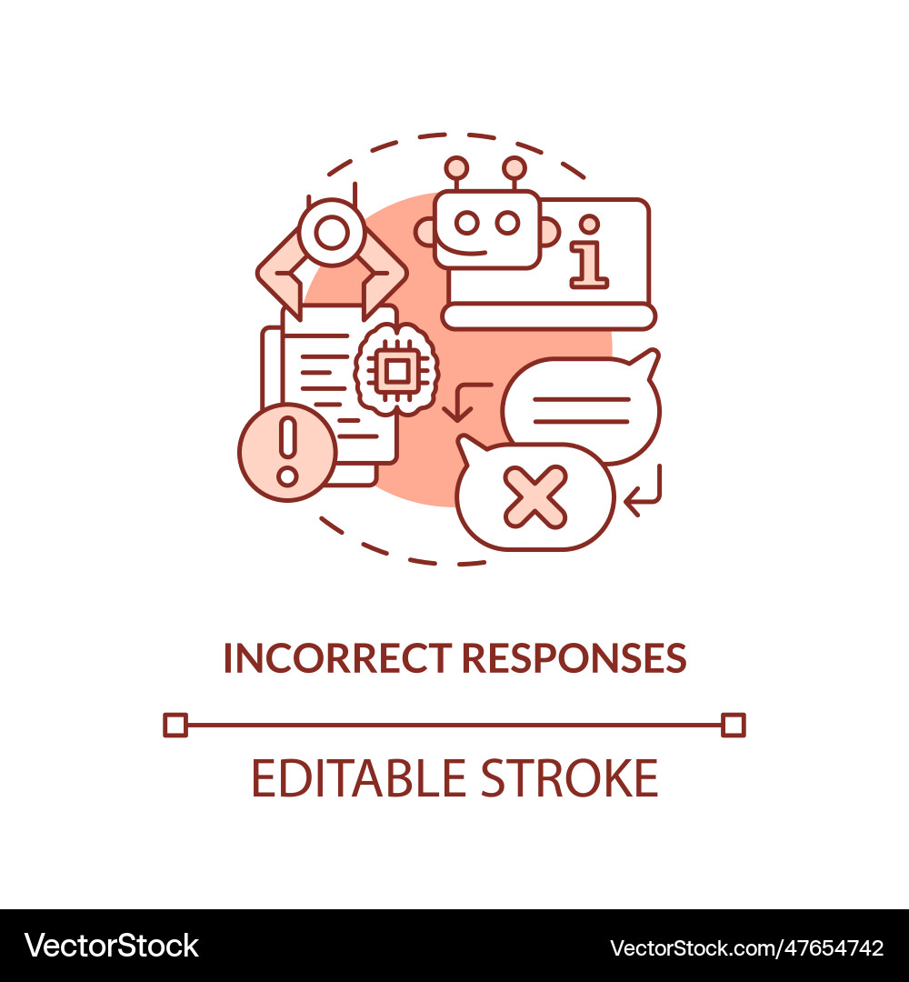 Incorrect responses gradient concept editable icon