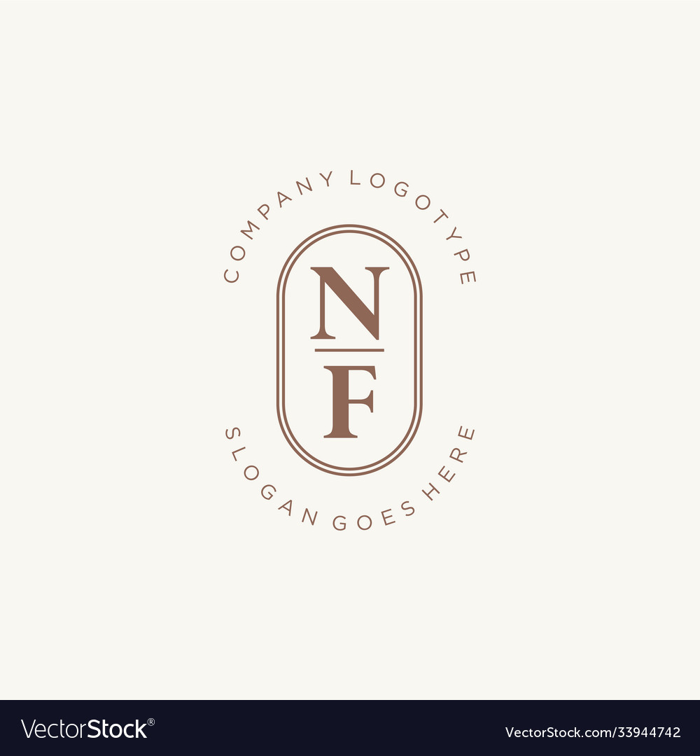 Initial nf beauty monogram and elegant logo design
