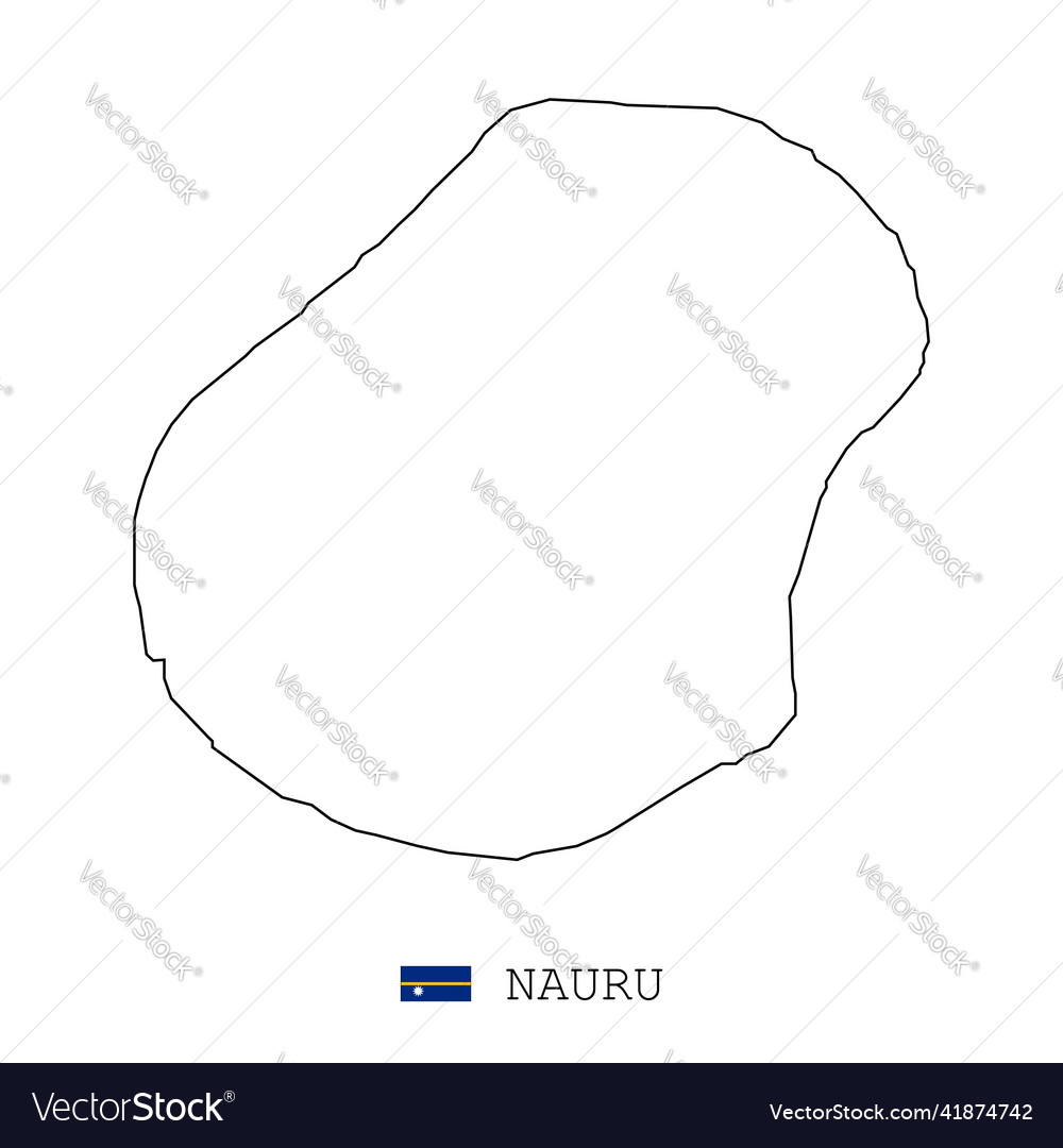Nauru map line linear thin simple outline vector image Nauru map line linear thin simple outline