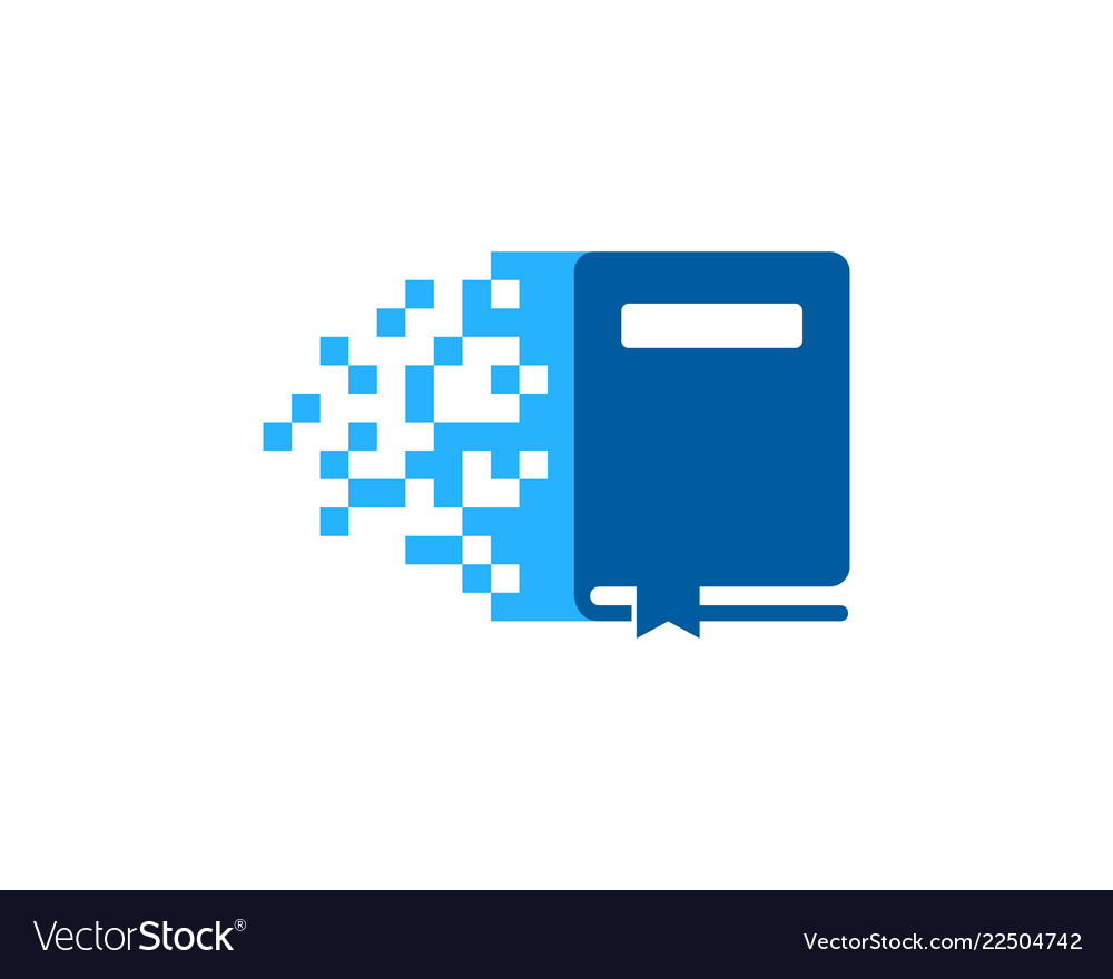 Pixel book logo icon design Royalty Free Vector Image