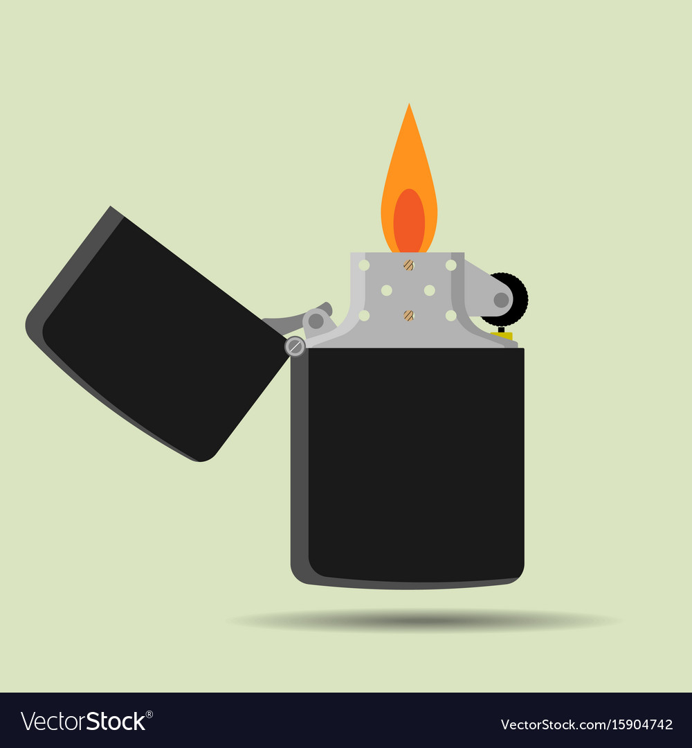 Pocket lighter icon in flat style