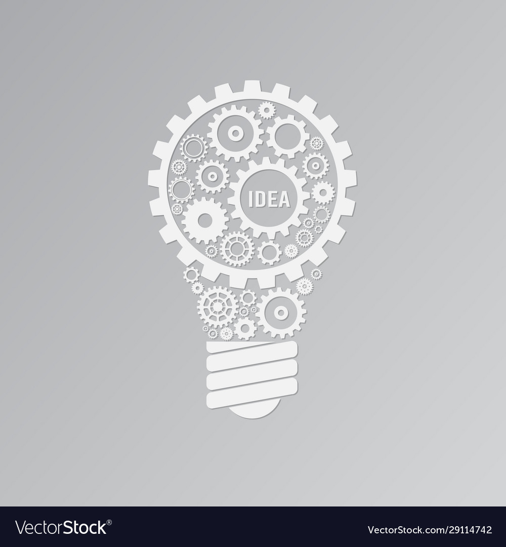 White Idea Bulb Abstract Design Royalty Free Vector Image