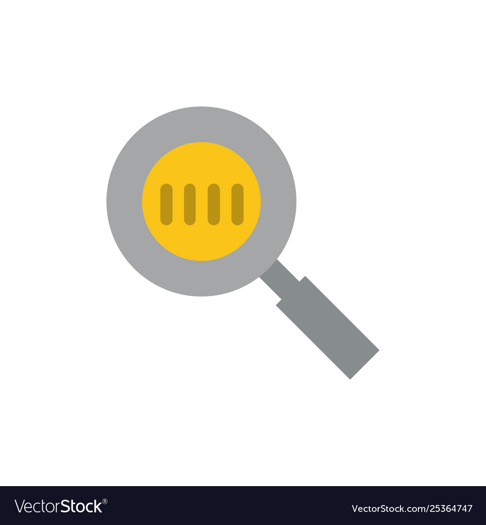 Code search magnifier magnifying flat color vector image Code search magnifier magnifying flat color