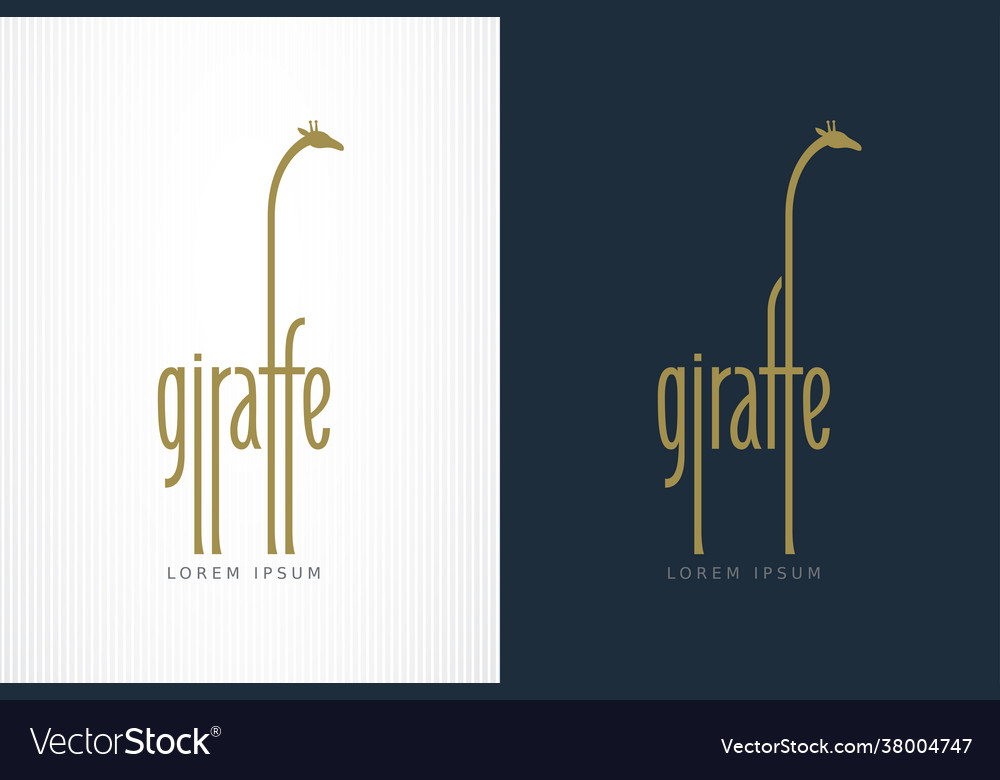 Giraffe lettering similar to silhouette