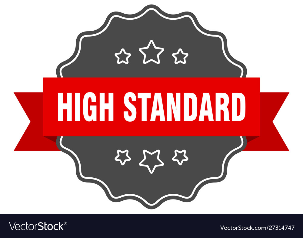 High standard red label isolated