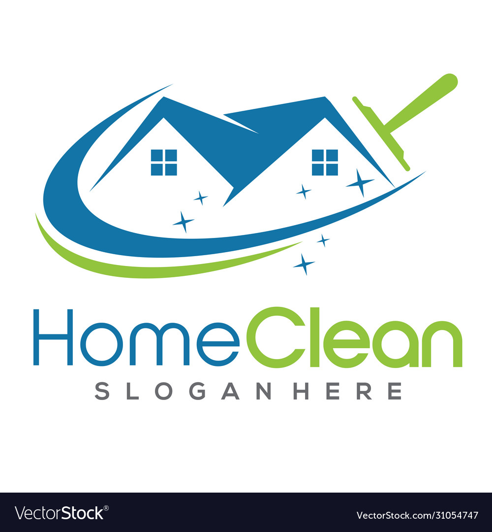 House Cleaning And Cleaning Service Logo Vector Image