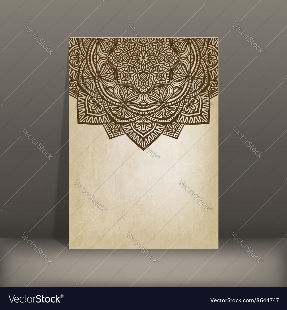 Old paper card with circular pattern