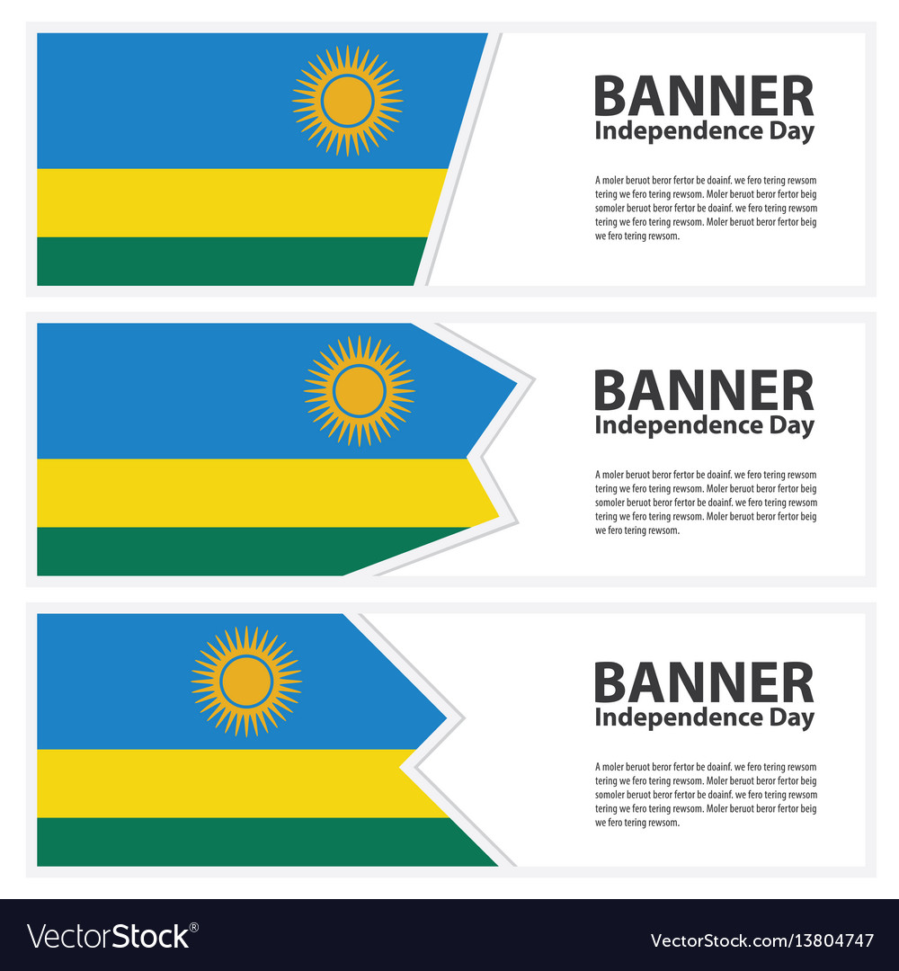 Rwanda Flag Banners Collection Independence Day Vector Image