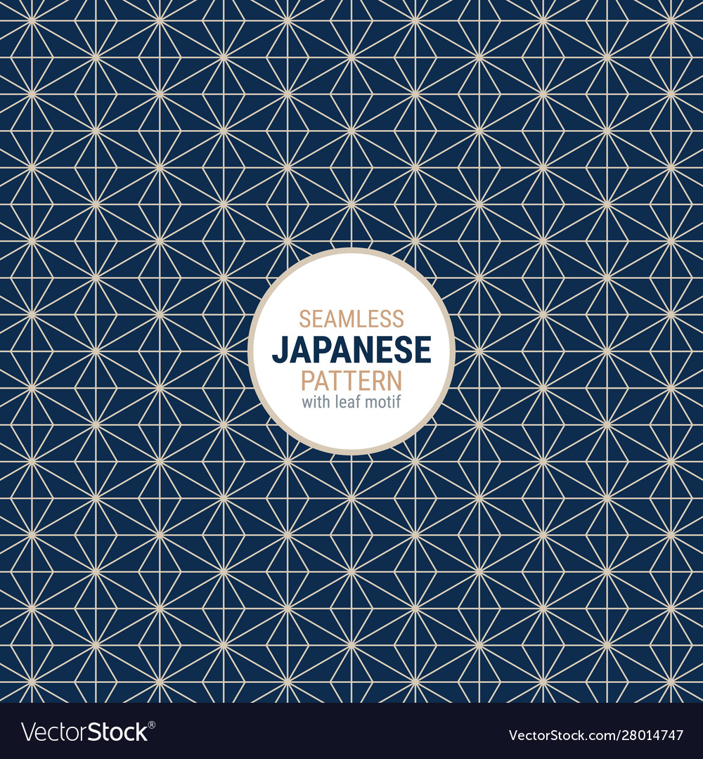Seamless japanese pattern with leaf motif