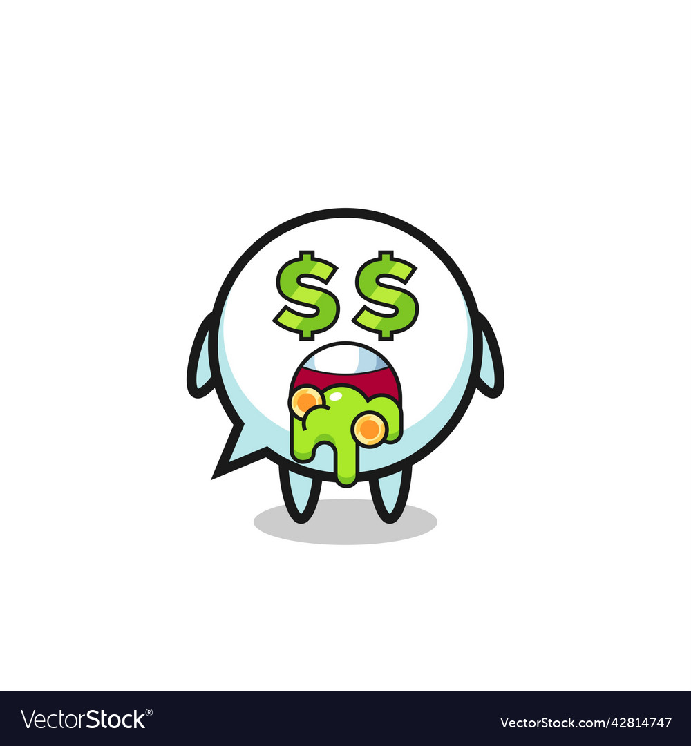 Speech bubble character with an expression vector image Speech bubble character with an expression