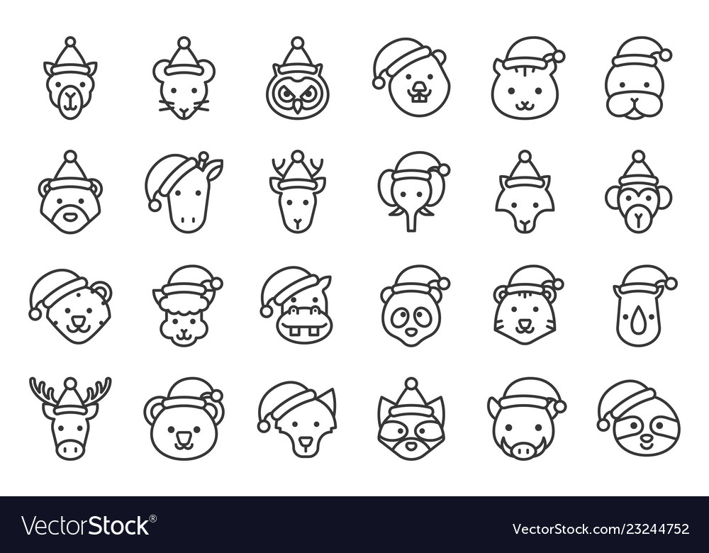 Animal Christmas Icons - Diverse Wildlife