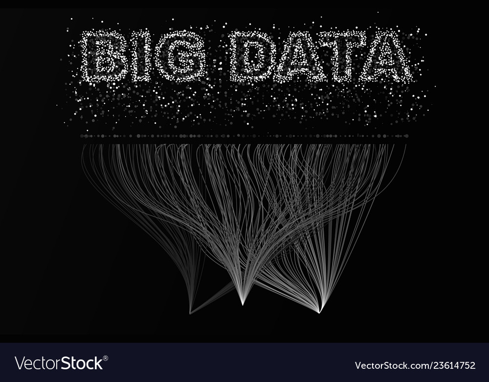 Big data visualization network futuristic vector image Big data visualization network futuristic