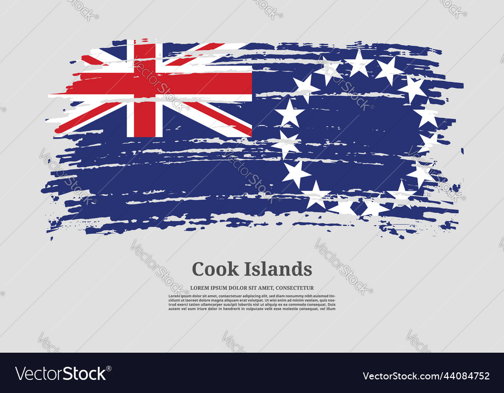 Cook islands flag with brush stroke effect