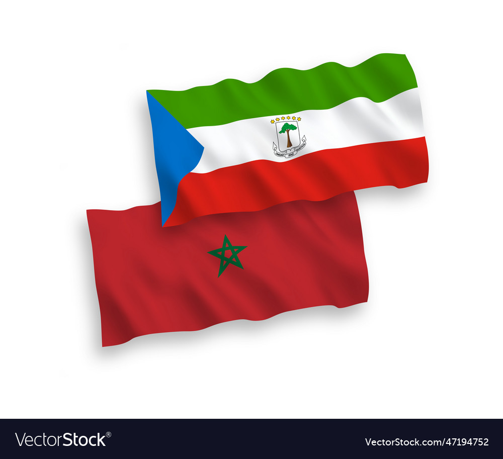 Flags of republic equatorial guinea and morocco Vector Image