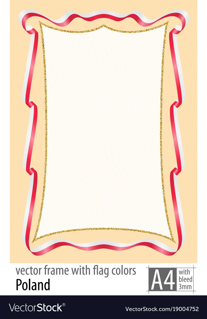 Frame and border of ribbon with the colors