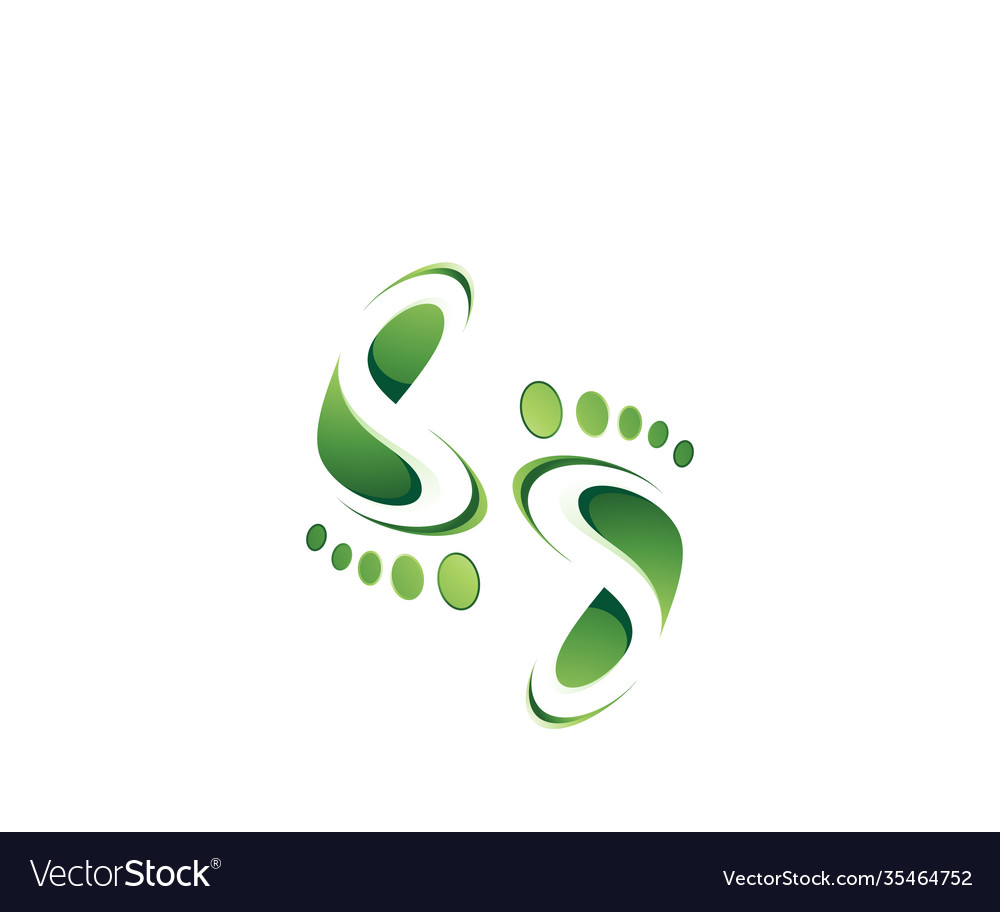 Green feet logo design template icon