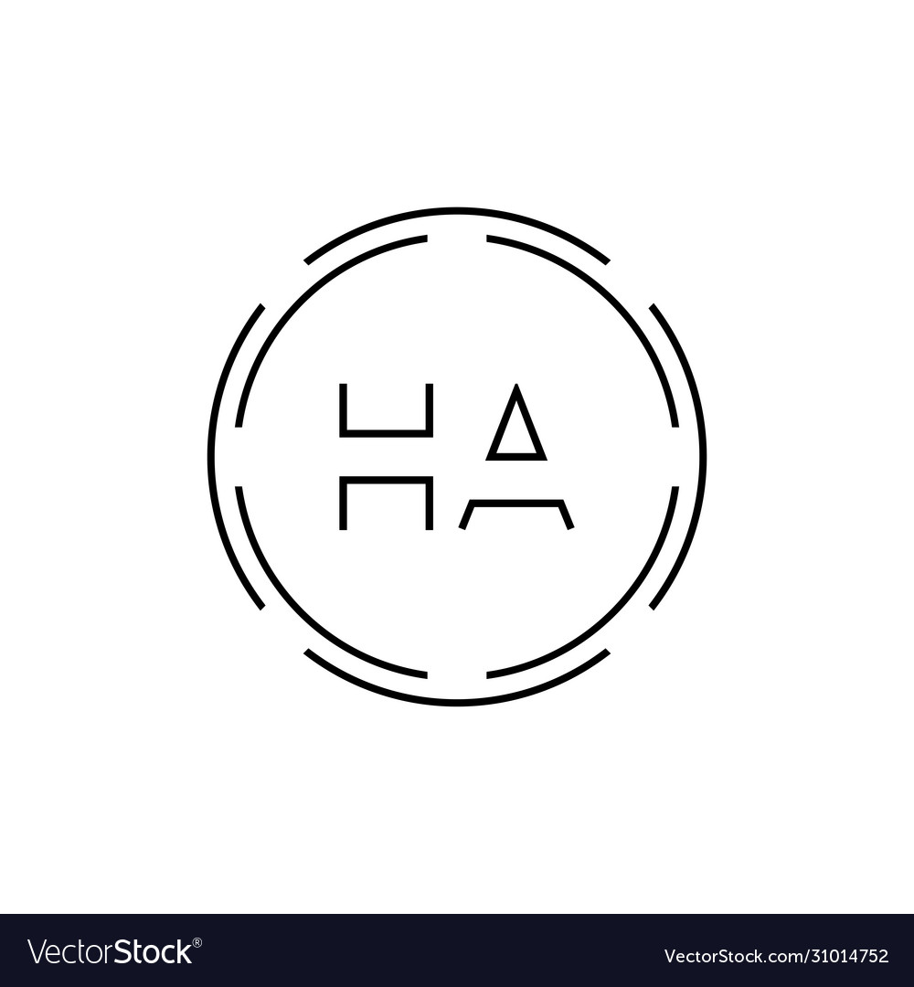 Ha logo design template initial circle letter Vector Image