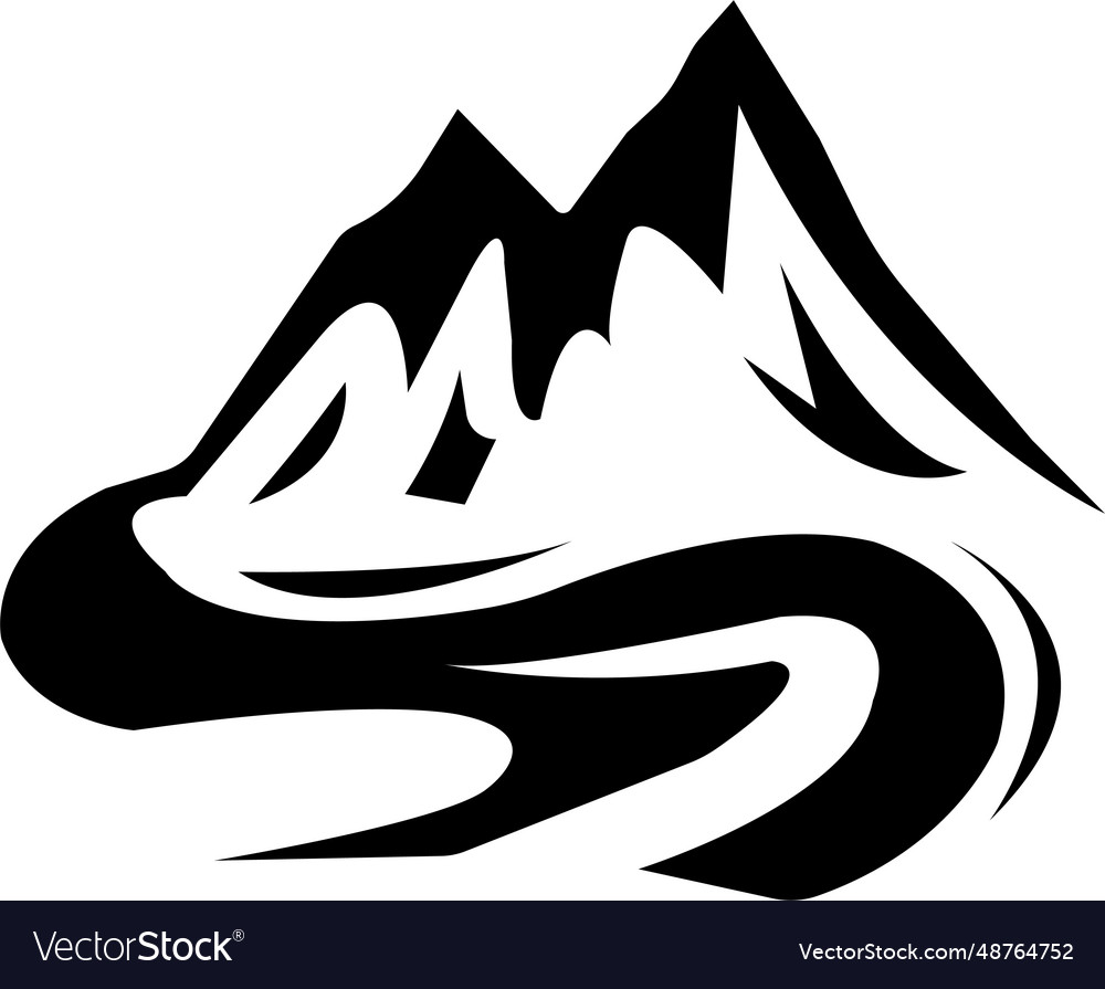 Mountain peak icon silhouette logo hill luxury