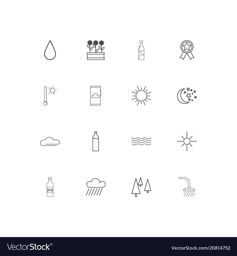 Nature linear thin icons set outlined simple