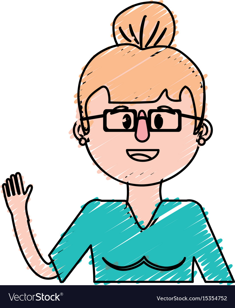 Old Woman With Glasses And Hairstyle Royalty Free Vector