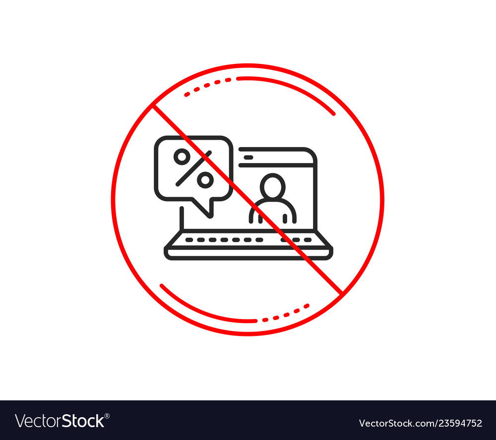 Online loan percent line icon discount sign