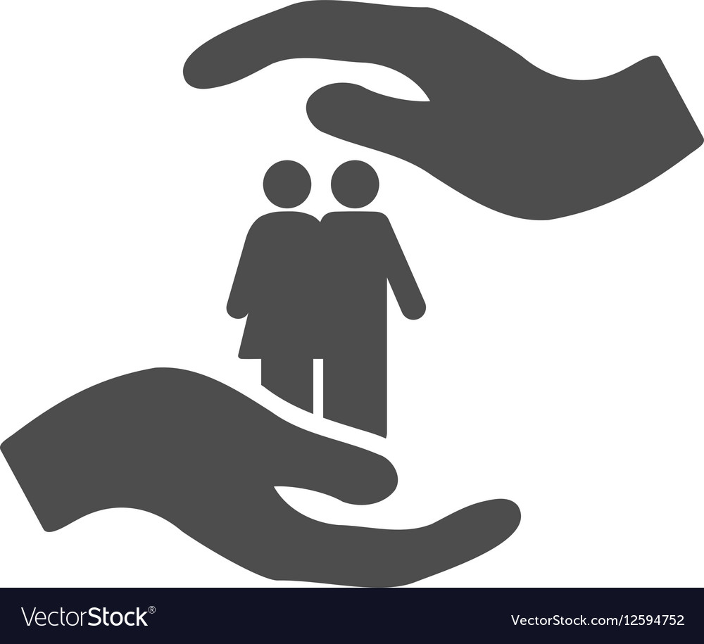 People care hands flat icon