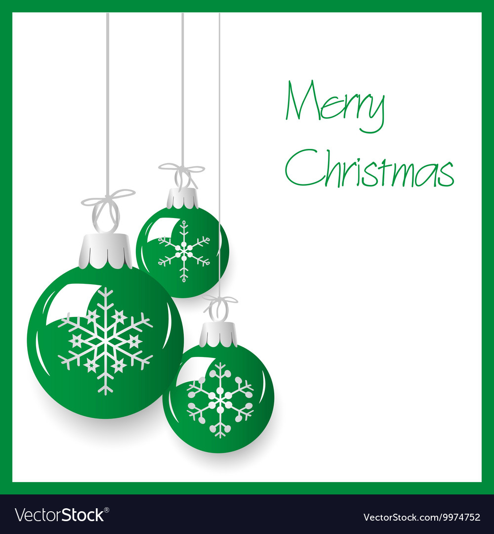 Shiny green christmas decoration baubles hanging