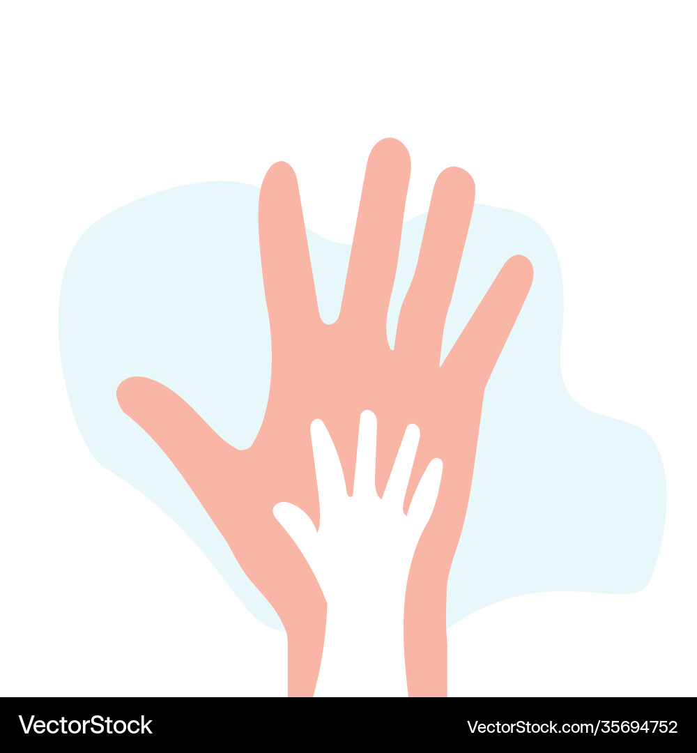 Sons hand on background fathers Royalty Free Vector Image