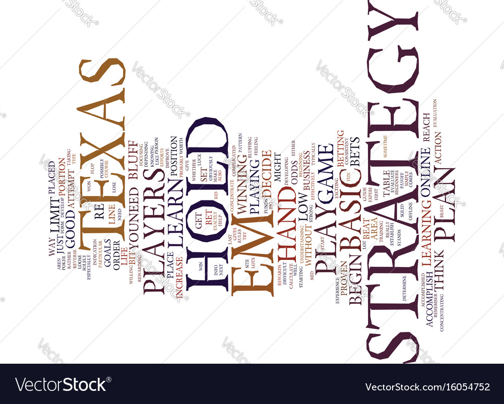 Texas hold em strategy a basic guide for Vector Image