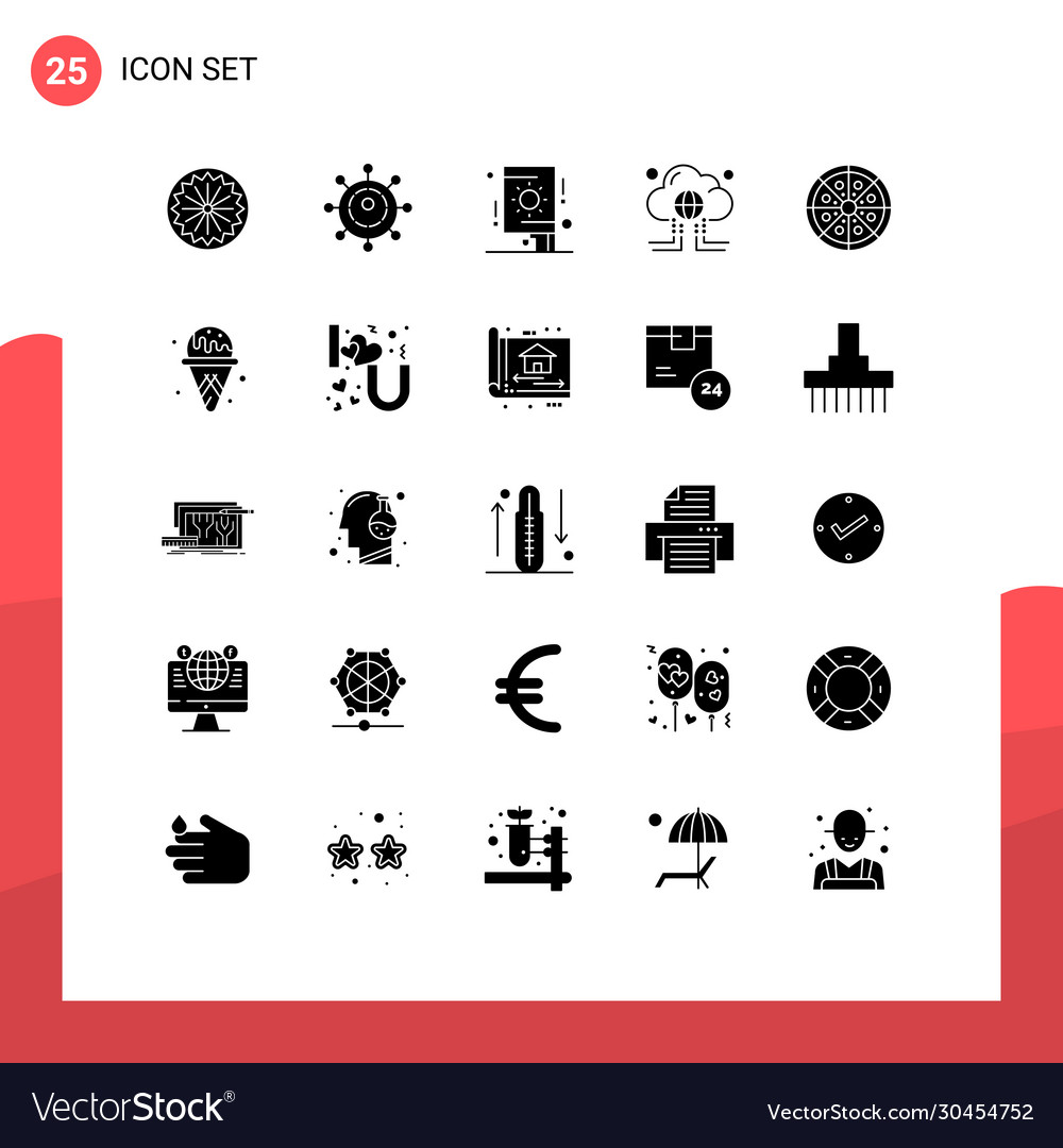 Universal icon symbols group 25 modern solid