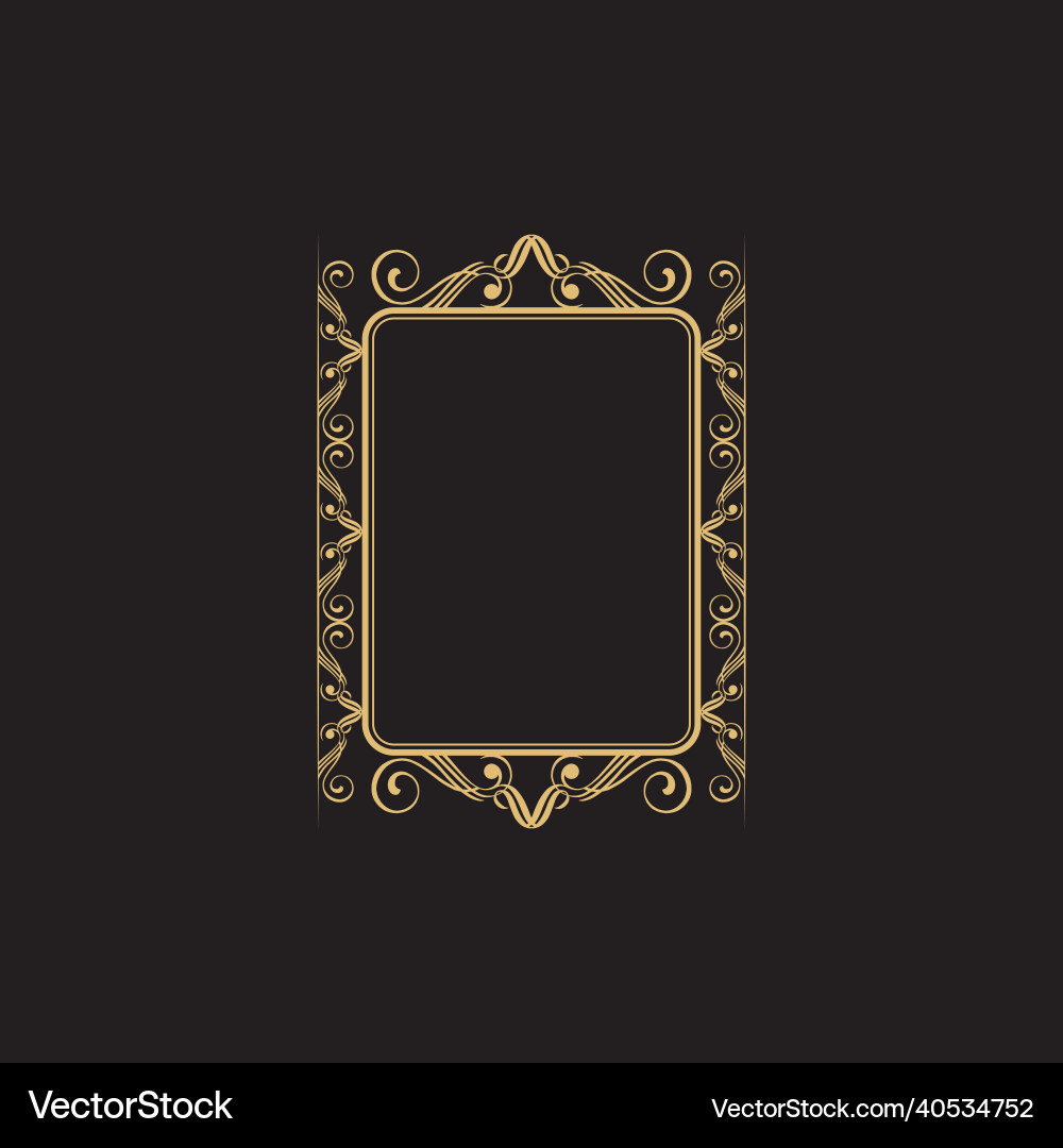 Vintage antique frame on black background Vector Image