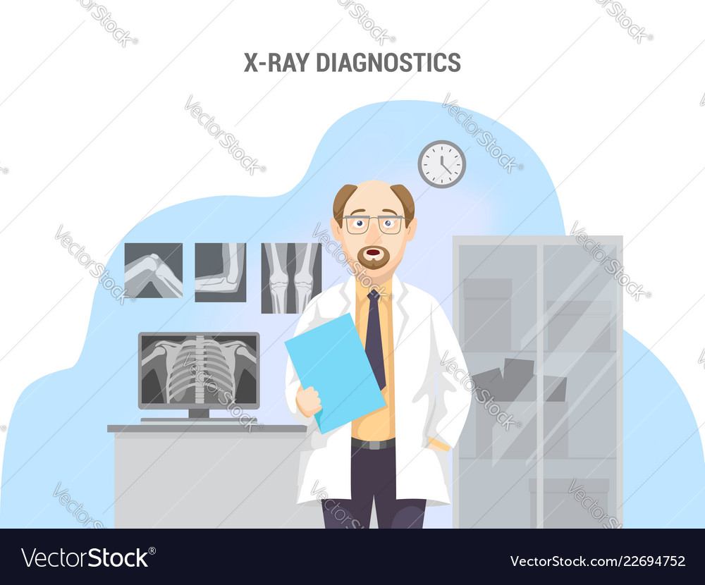 X-rays computer and cabinet caucasian male