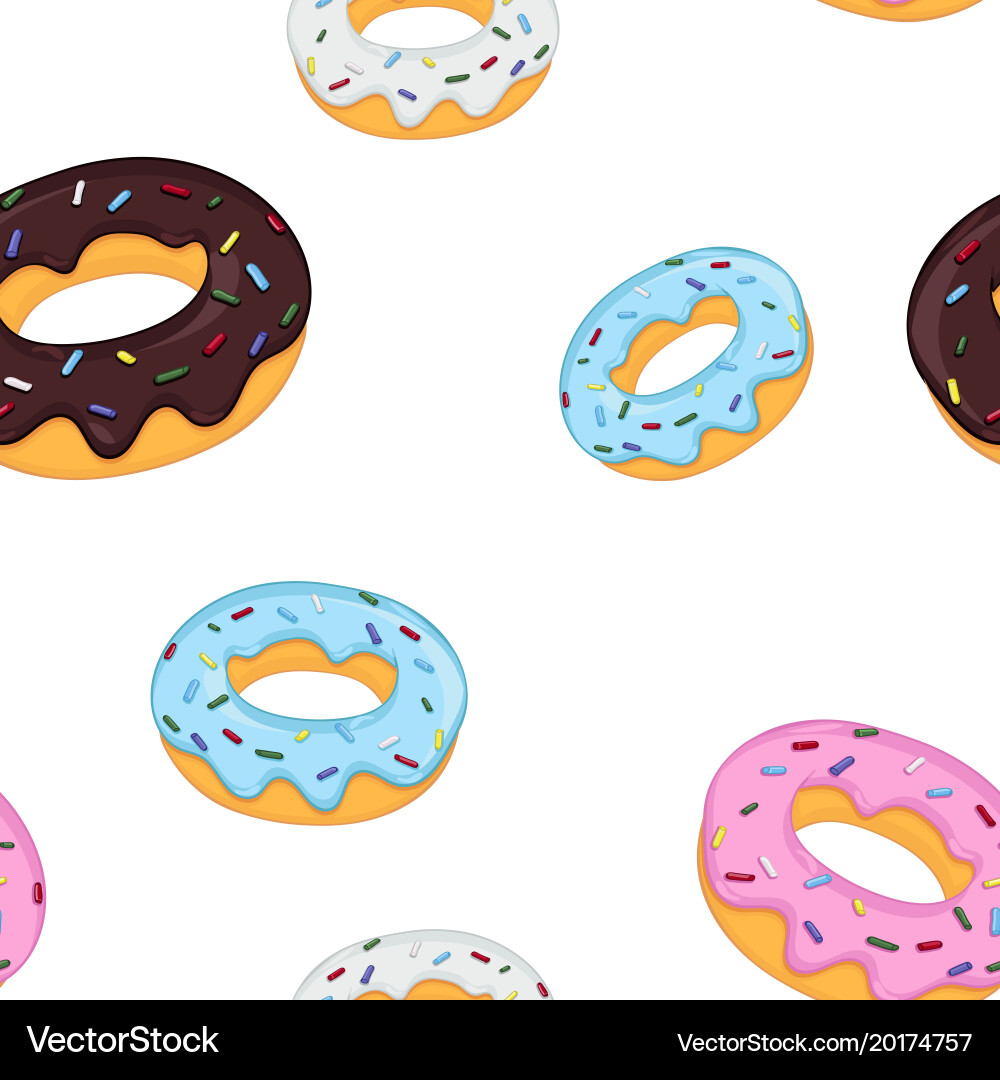 Donuts seamless pattern Royalty Free Vector Image