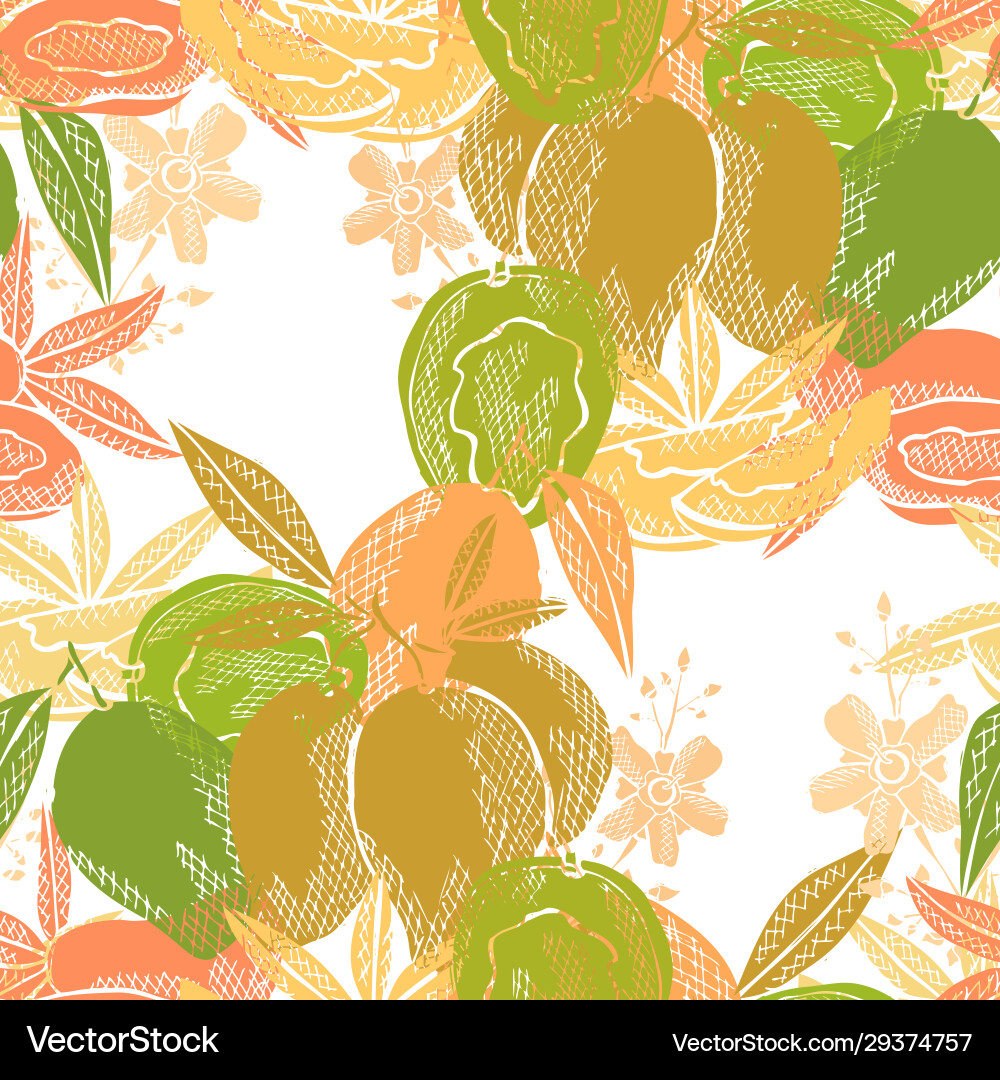 Fruit seamless pattern Royalty Free Vector Image