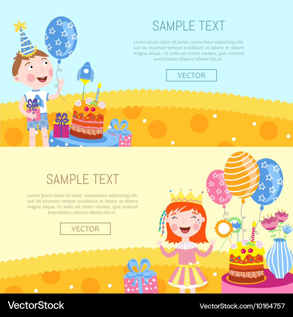 Happy Birthday Banners Royalty Free Vector Image