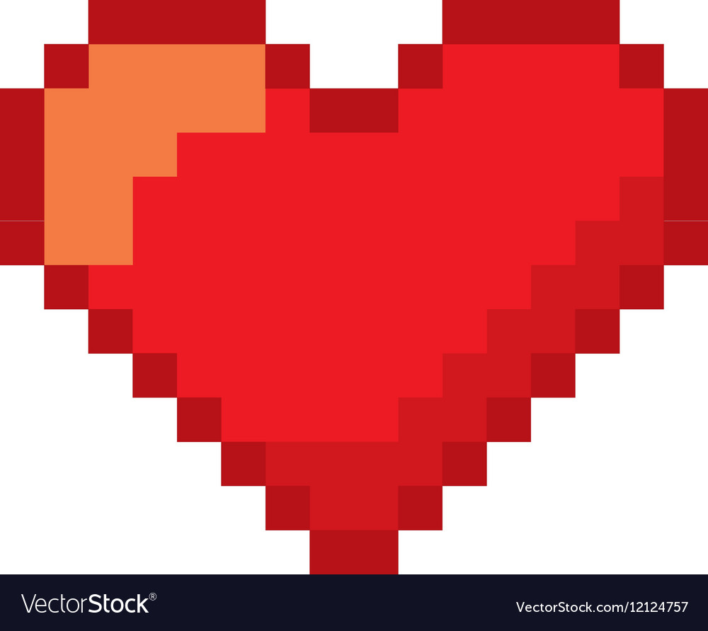 Heart love pixelated icon Royalty Free Vector Image