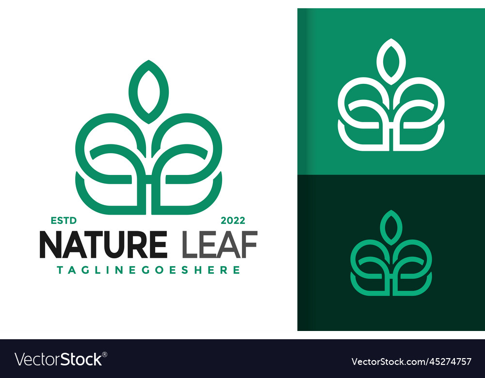 Letter Bb Leaf Modern Logo Design Royalty Free Vector Image