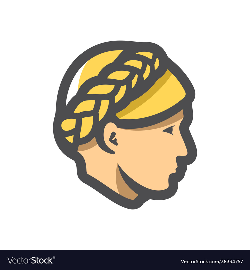 Ukrainian woman head icon cartoon