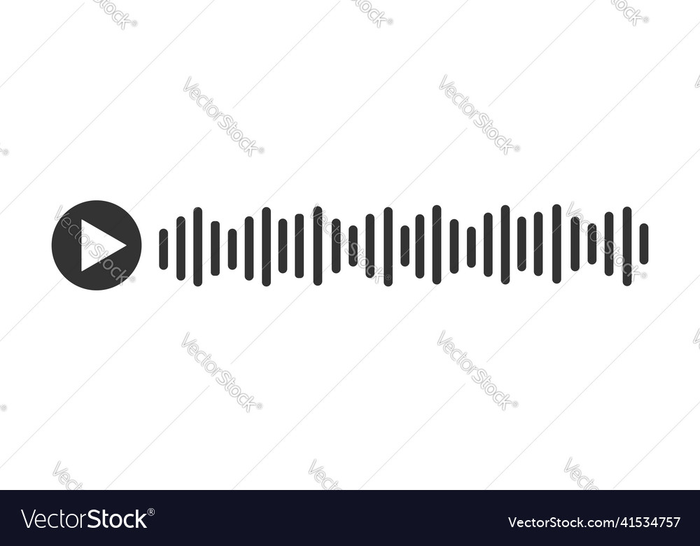 Voice message sign audio chat element with play vector image Voice message sign audio chat element with play